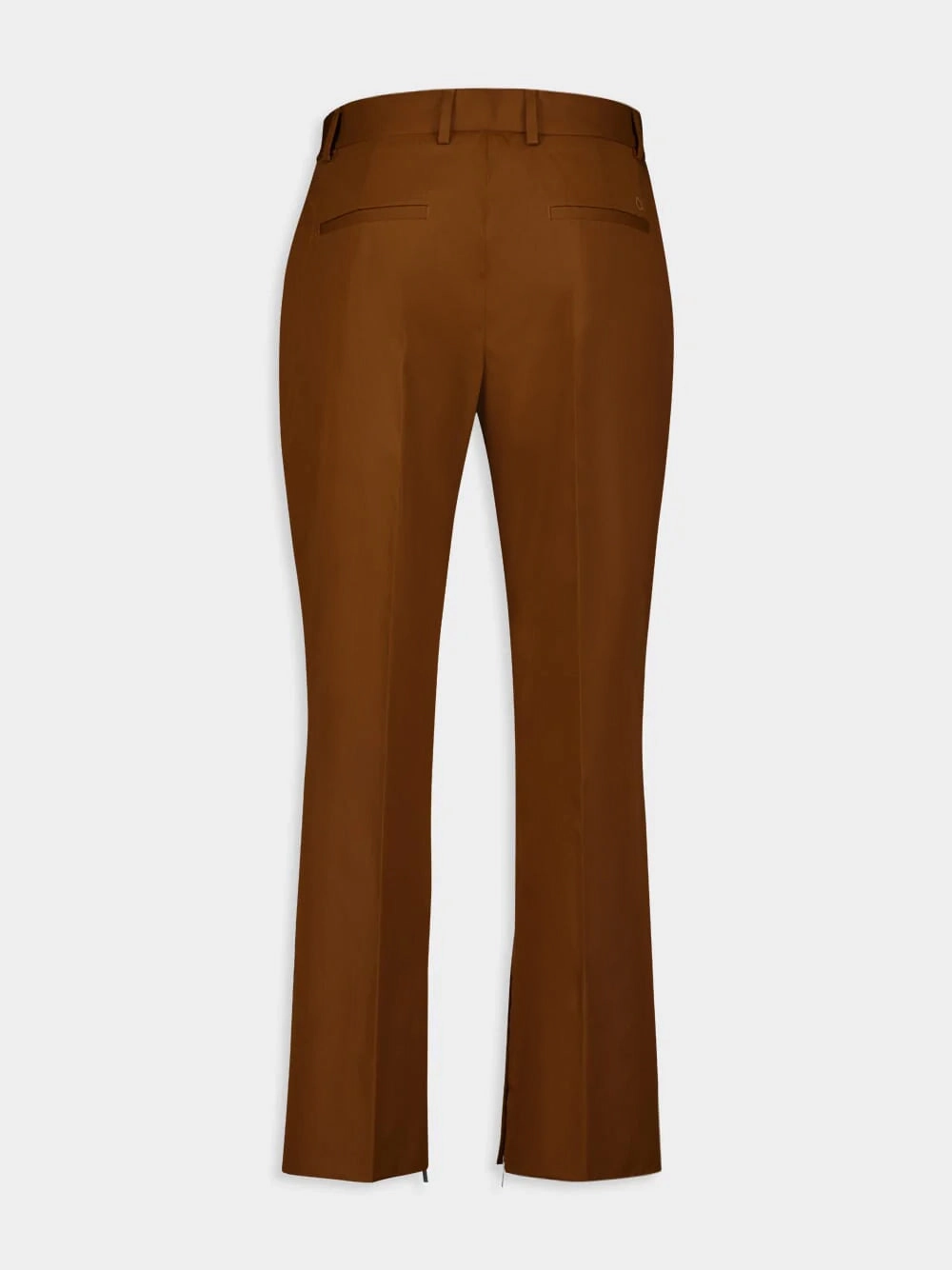 Slim Fit Tobacco Cotton Trousers
