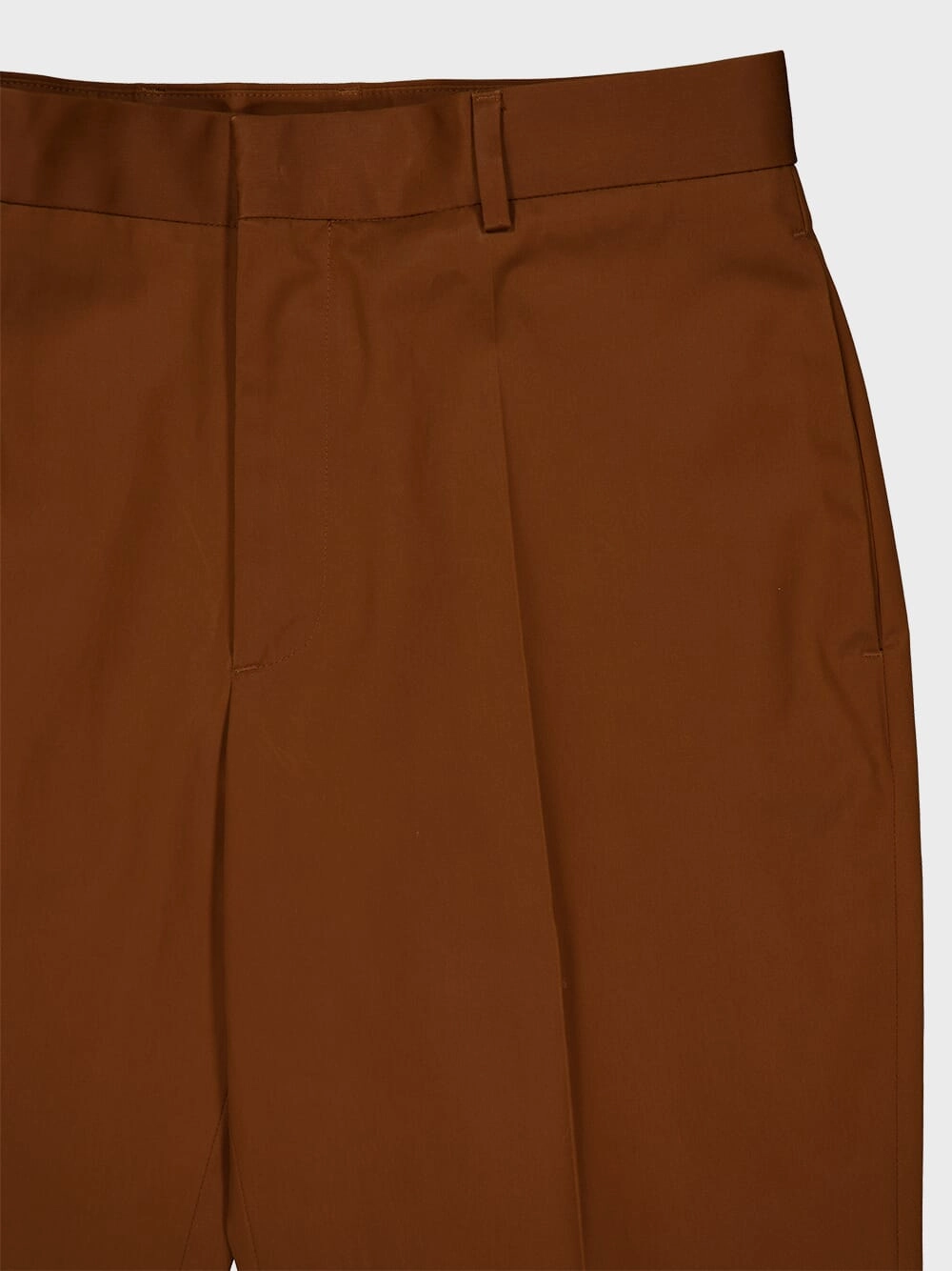 Slim Fit Tobacco Cotton Trousers