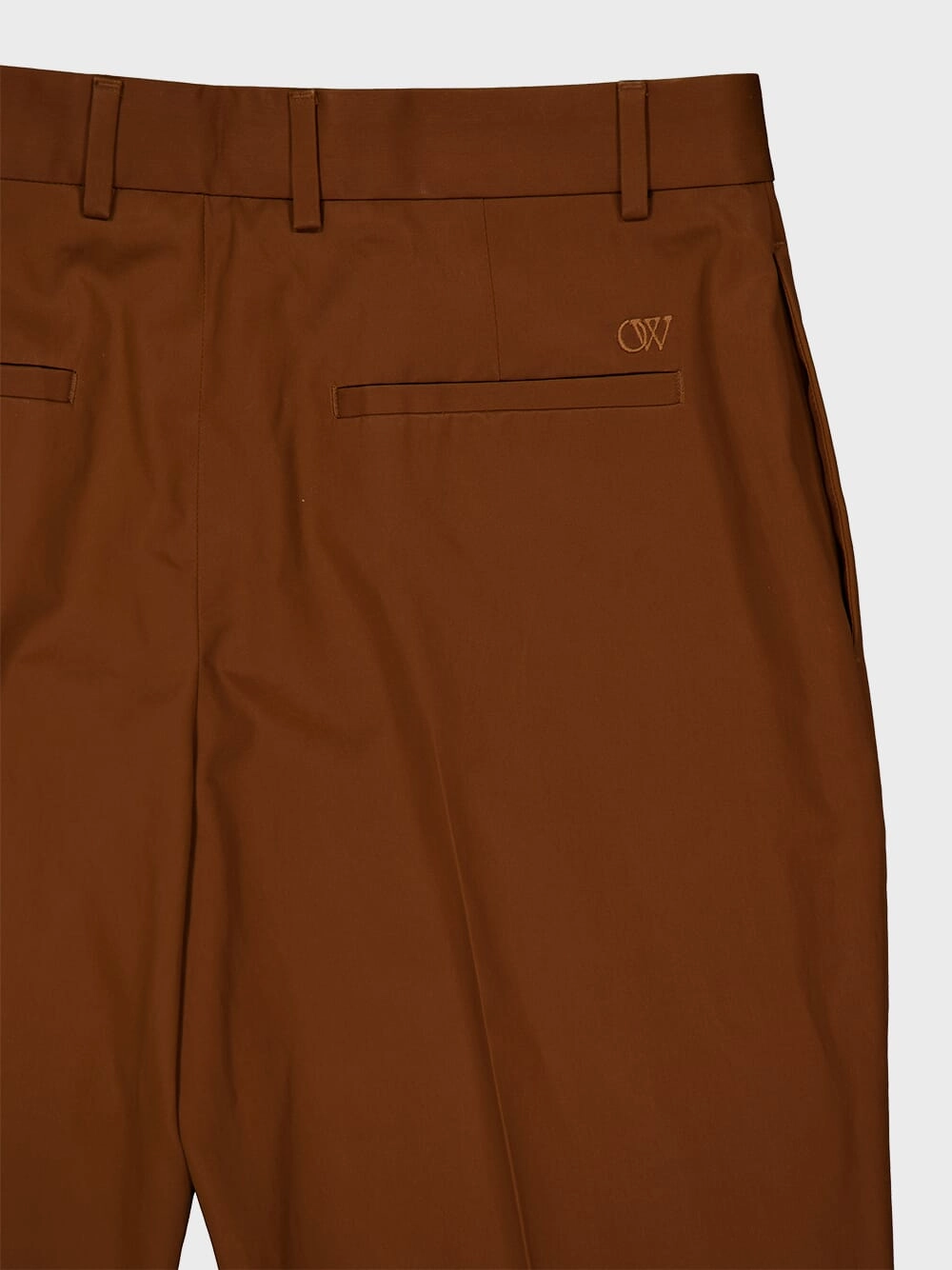 Slim Fit Tobacco Cotton Trousers