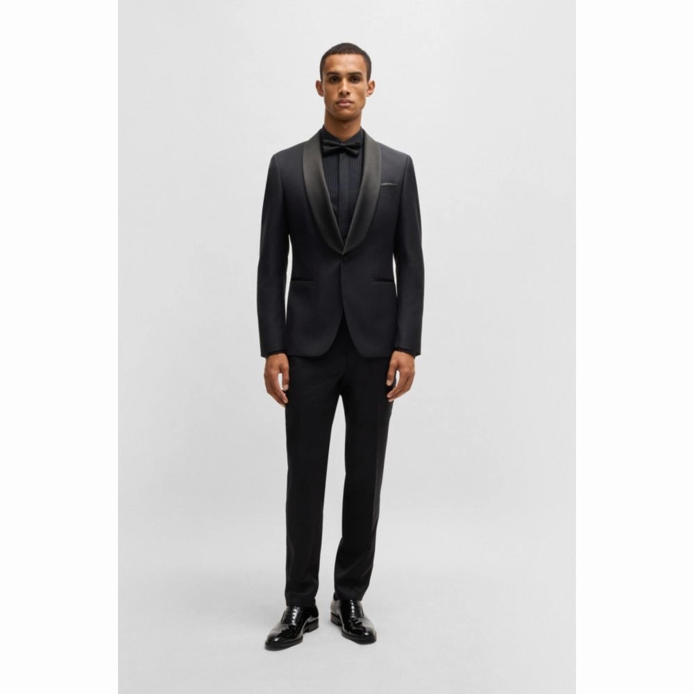 Slim-fit tuxedo jacket in wool