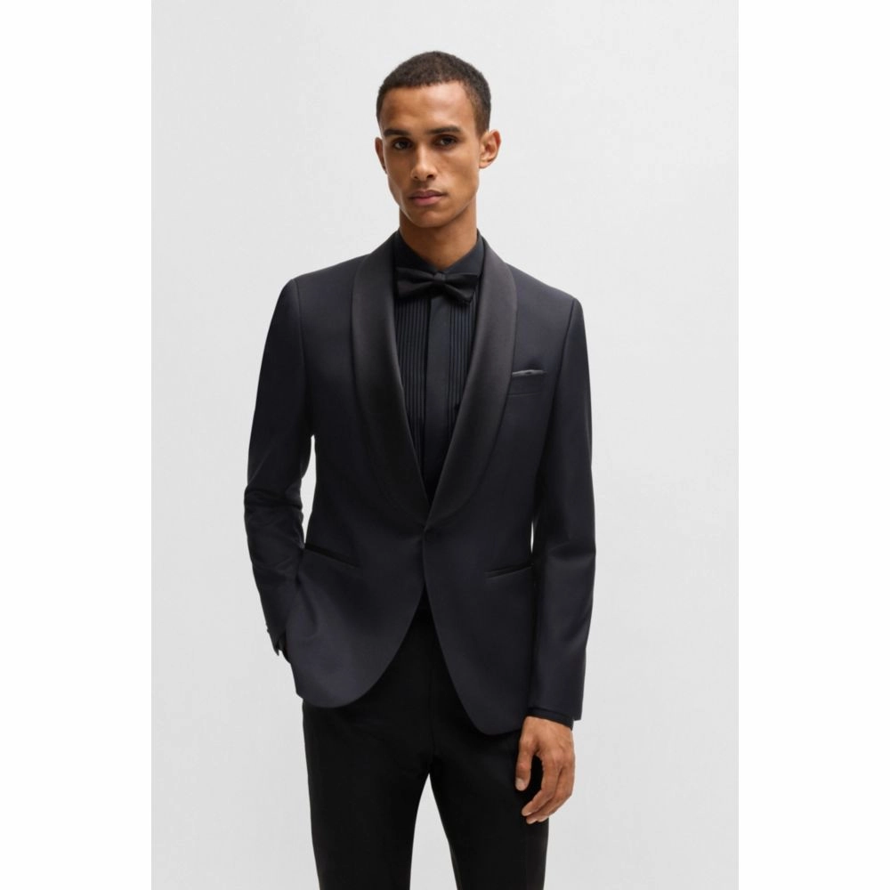 Slim-fit tuxedo jacket in wool