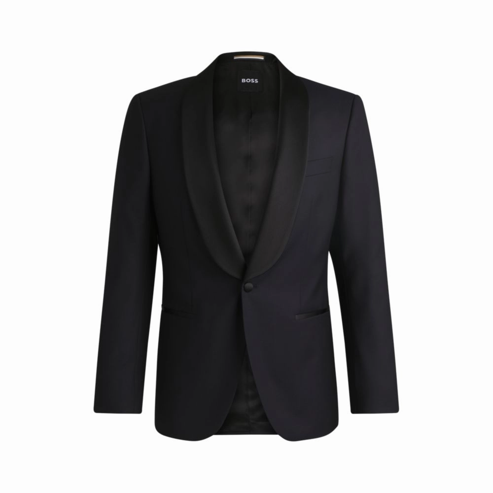 Slim-fit tuxedo jacket in wool