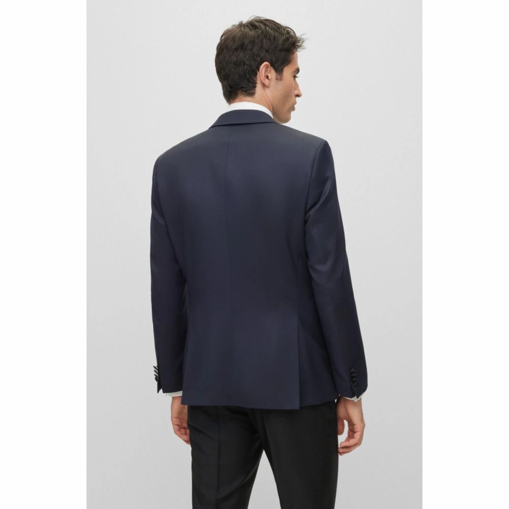 Slim-fit tuxedo jacket in wool serge