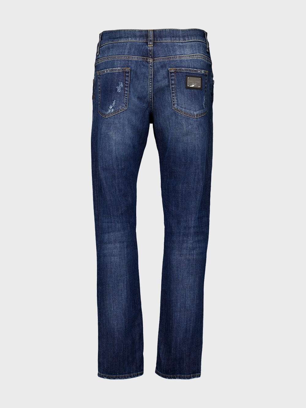 Slim Fit Washed Stretch Jeans with Abrasions