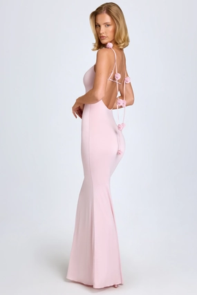 Slinky Jersey Floral-AppliquGown in Blush Dresses - maxi dresses best price