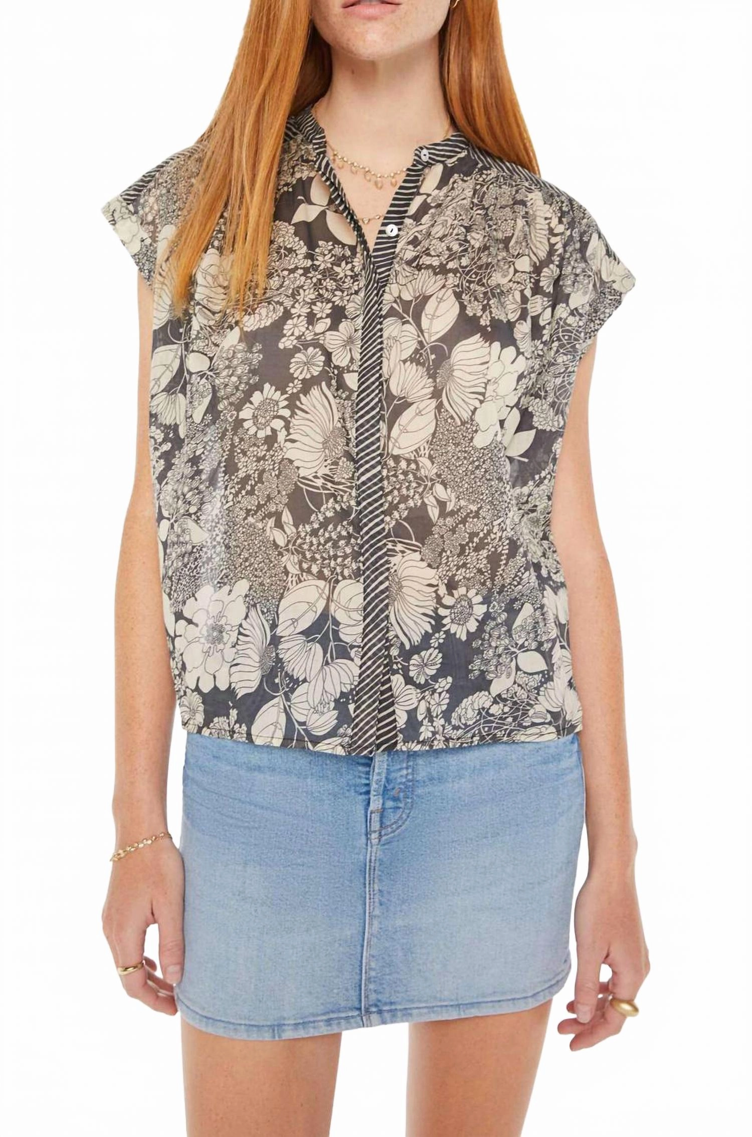 Slow Ride Button Down Shirt In French Fairy Tale