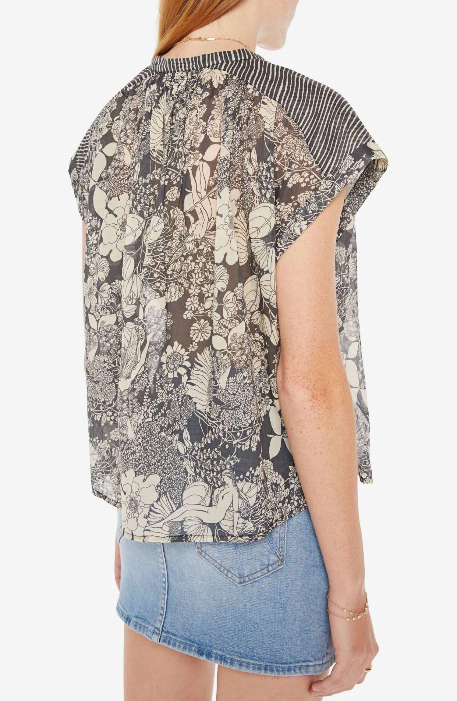 Slow Ride Button Down Shirt In French Fairy Tale