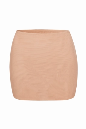 Soft Mesh Low-Rise Micro Mini Slip Skirt in Warm Peach Bottoms Womens - women's pants clearance