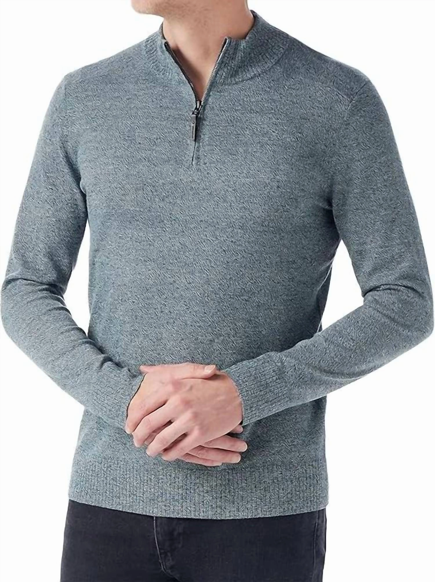 Sparwood Half Zip Sweater In Twilight Blue Marl