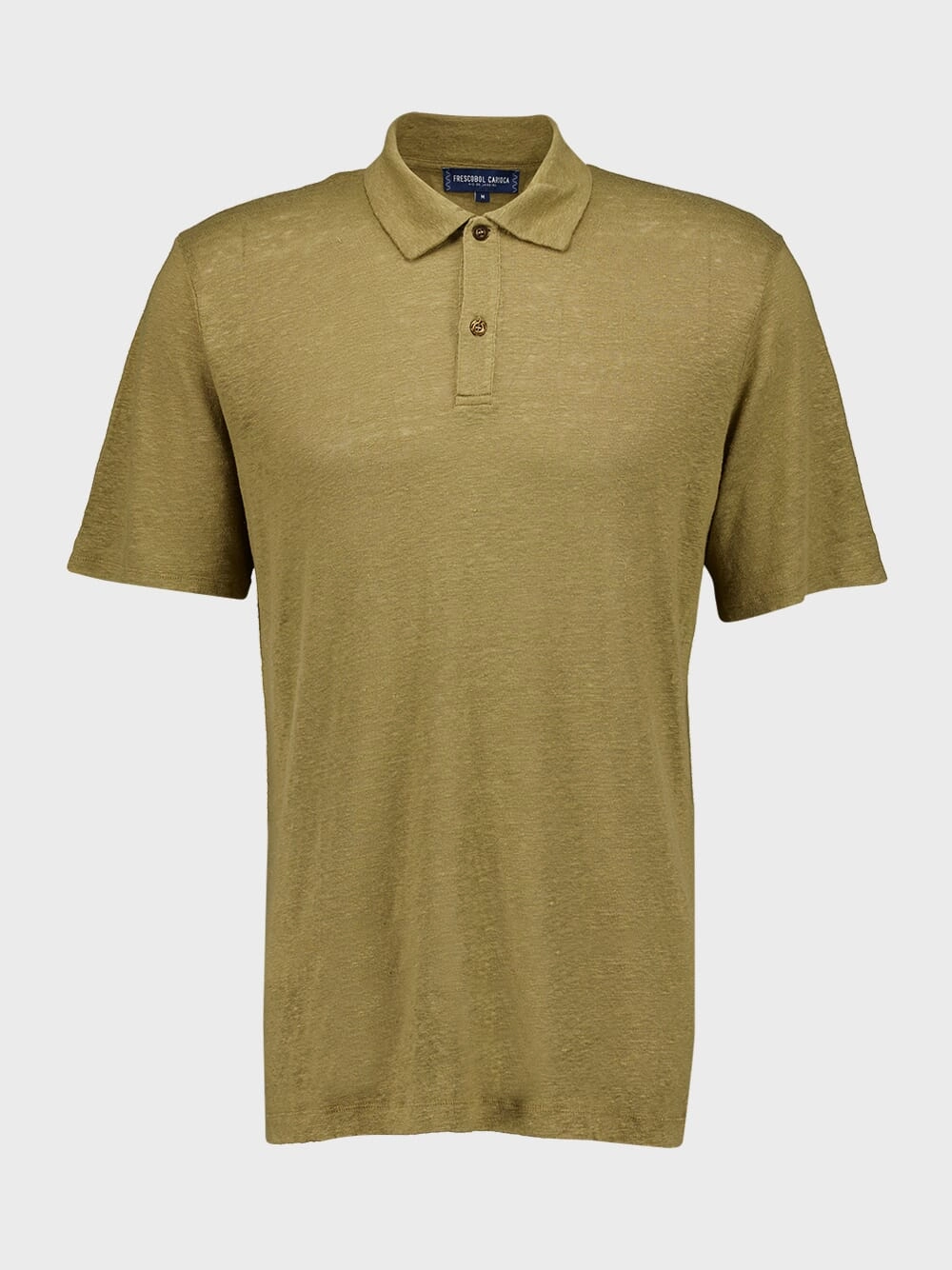 Spinach Mello Linen Polo Tops Mens - men's t-shirts outlet
