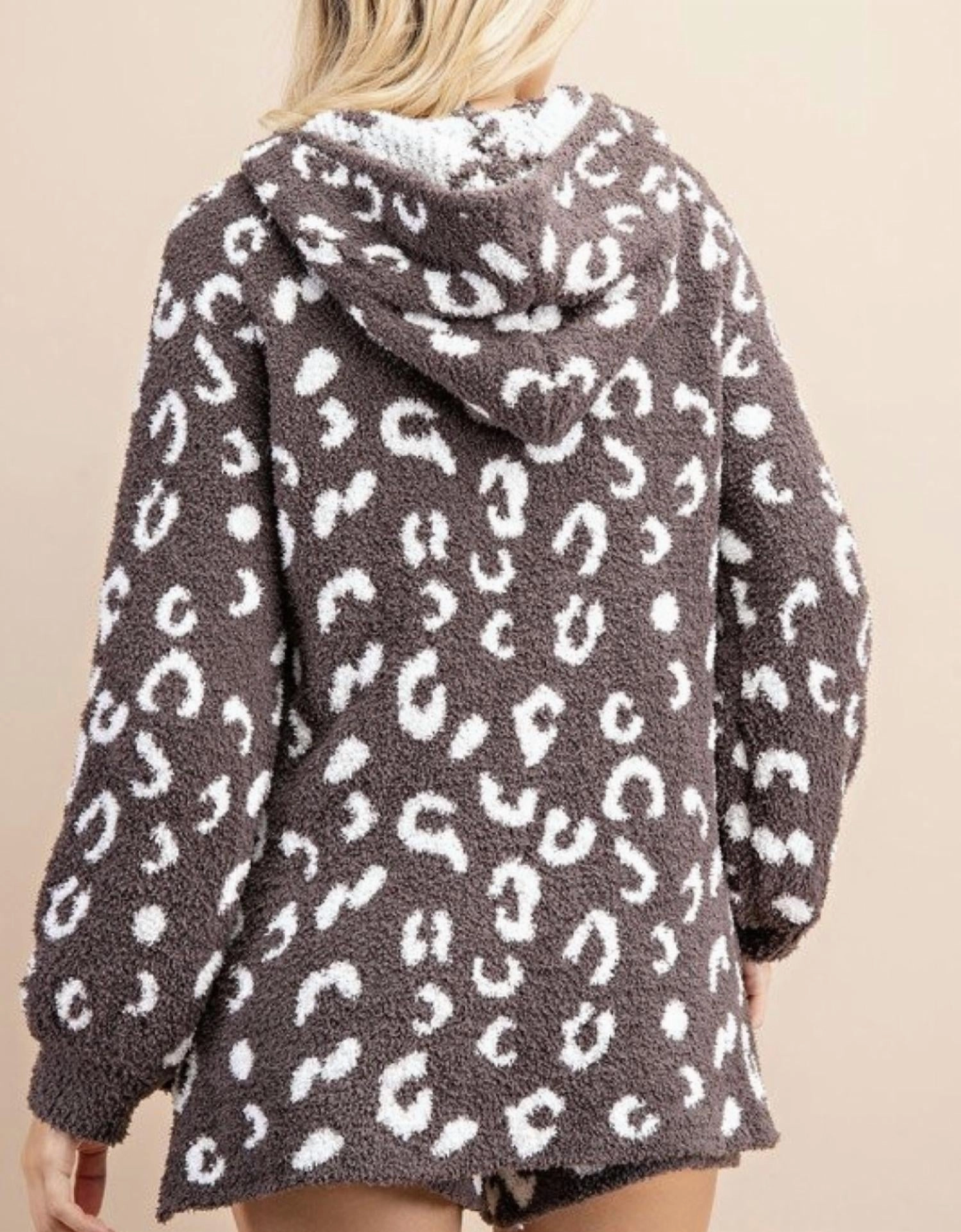 Spotted Hoodie In Titanium/ivory