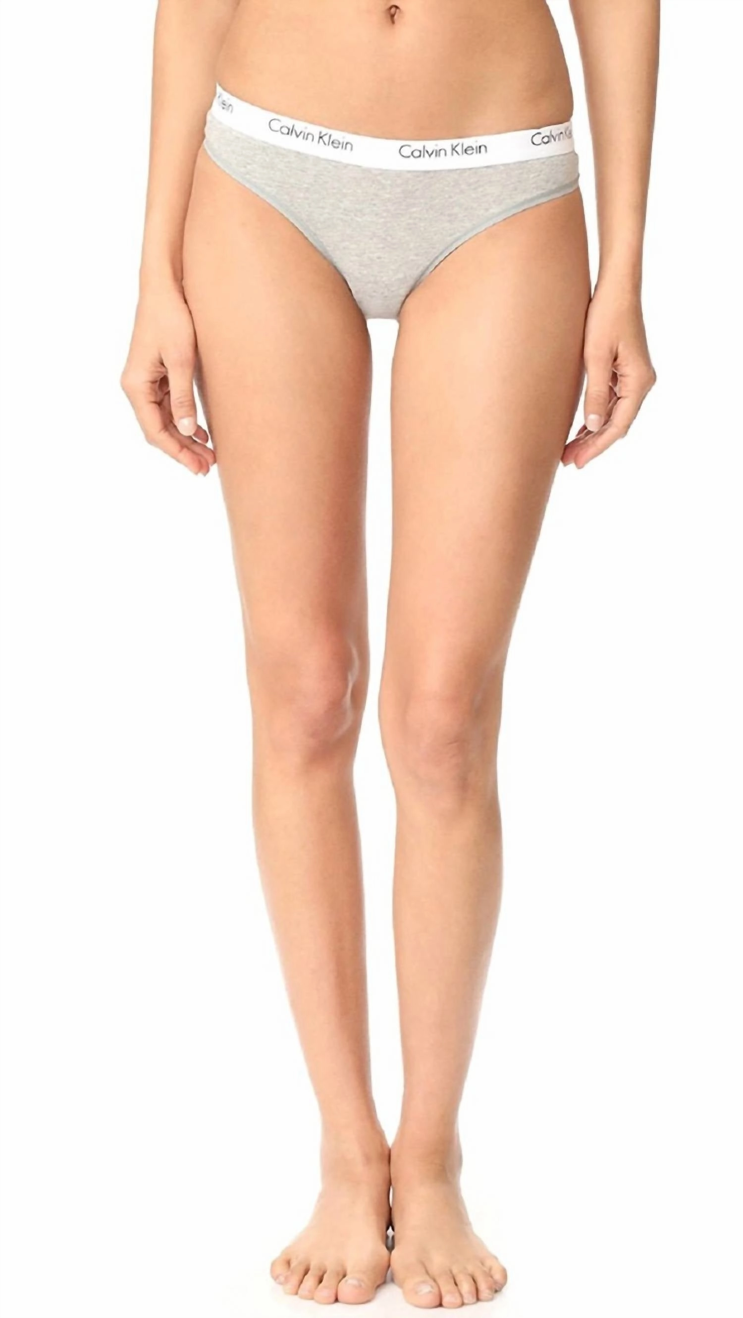 Standard One Cotton Thong Panty In Grey Heather