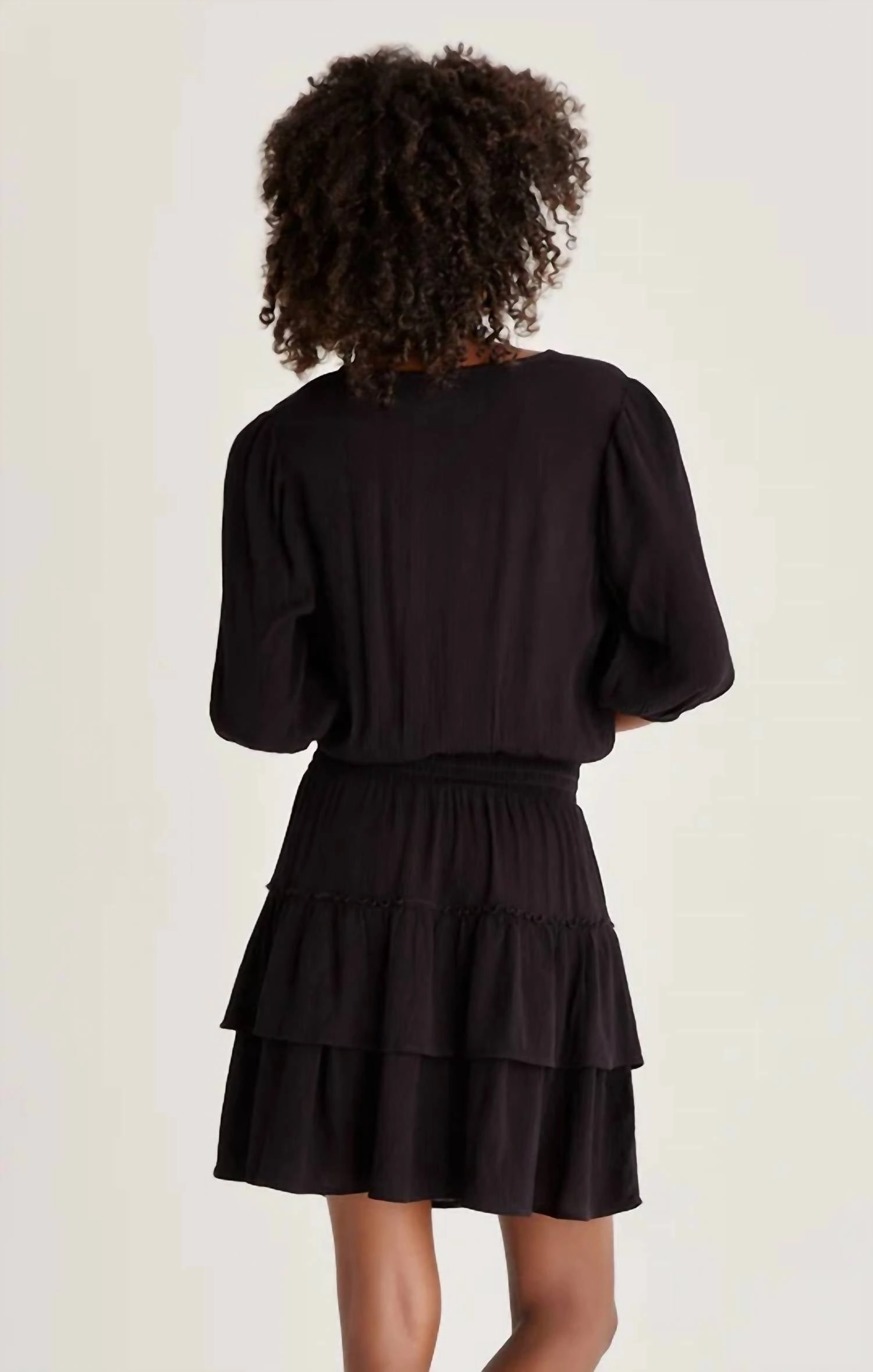 Stella Solid Mini Dress in Black