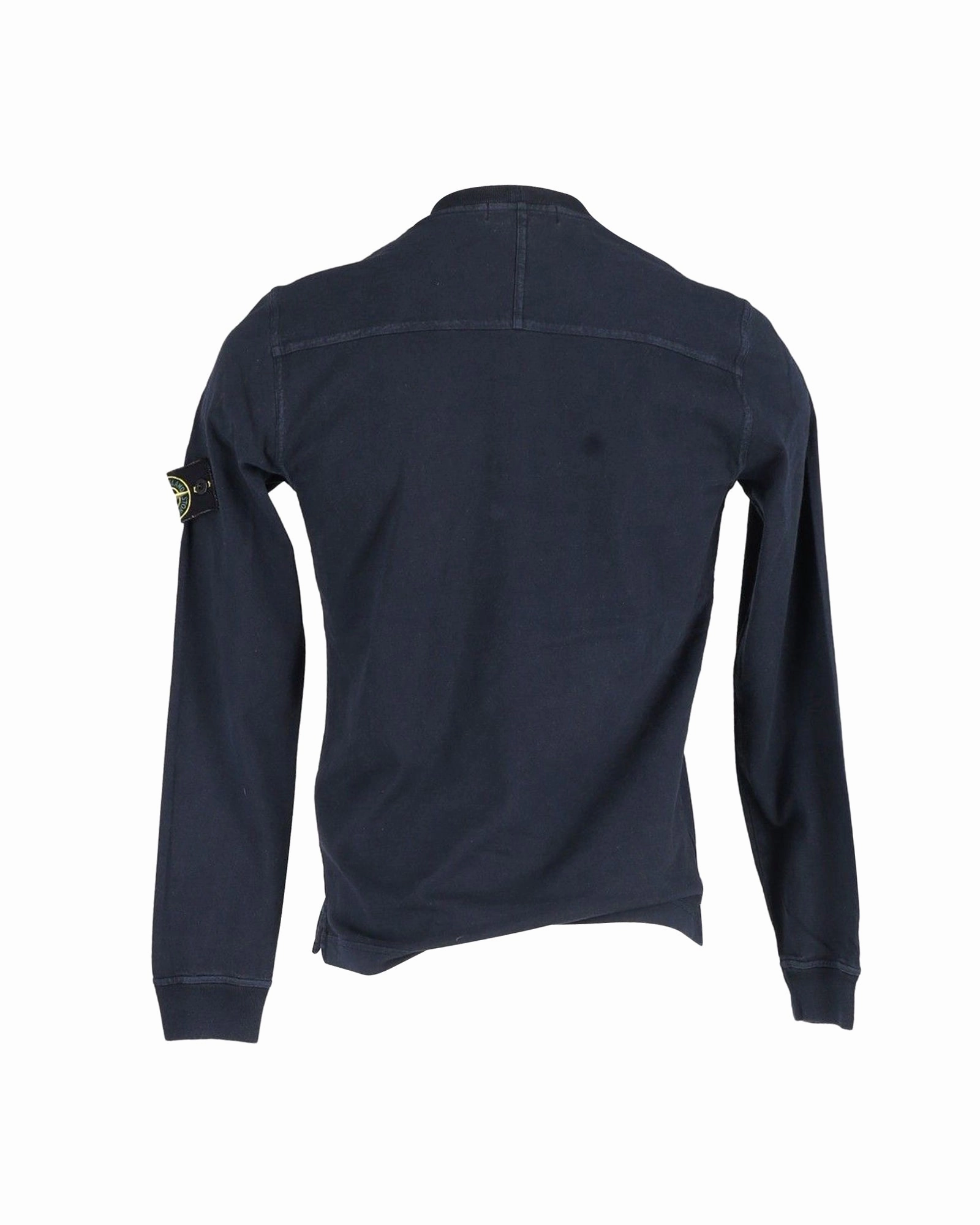 Stone Island Long Sleeve Compass Sweater in Navy Blue Cotton