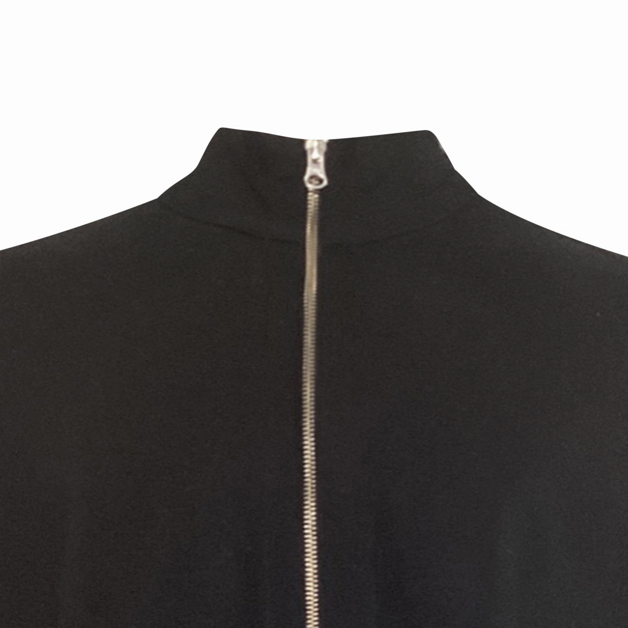 Stone Island Rib Knit Zip Sweater in Black Wool