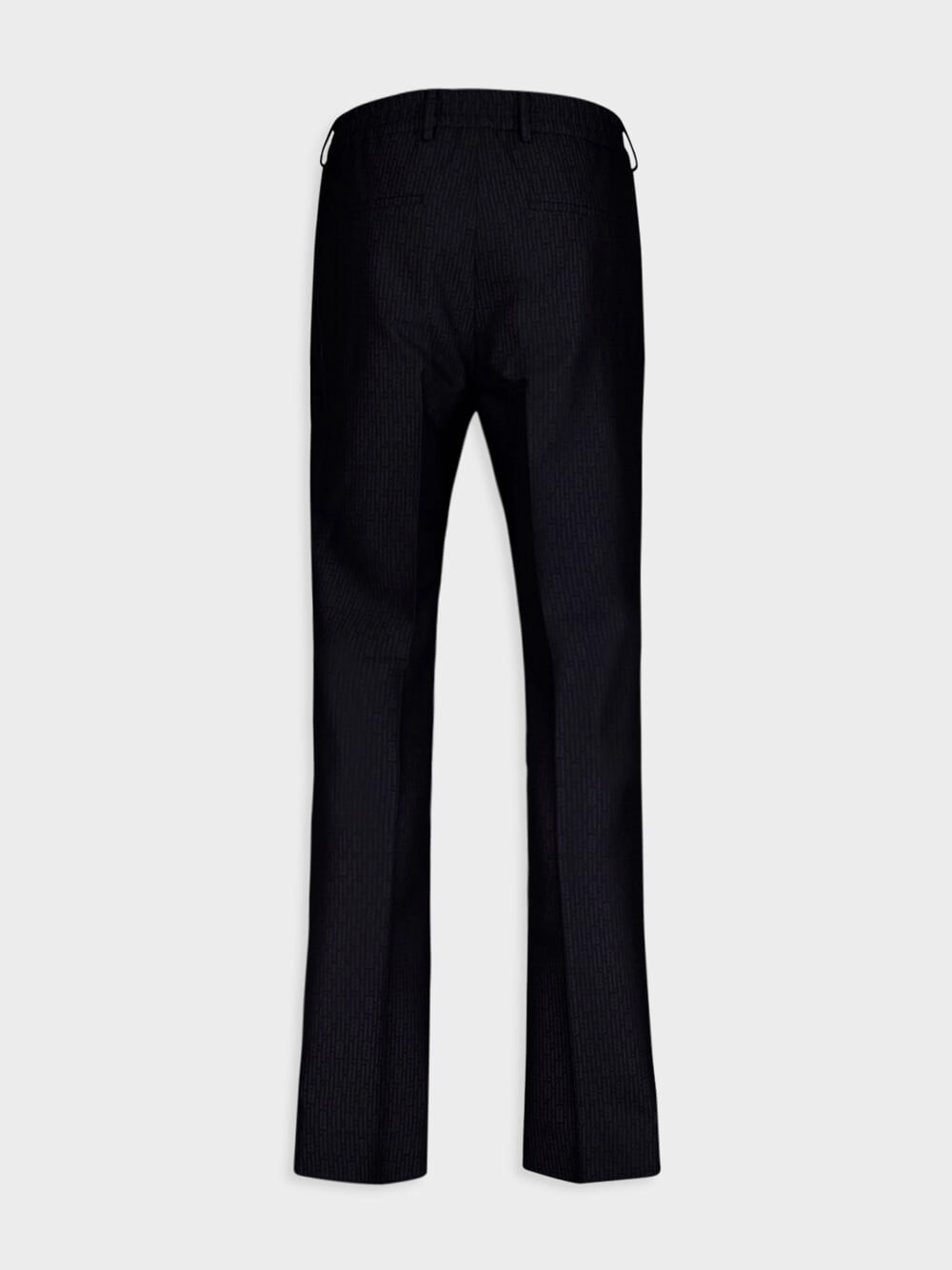 Straight-Cut Blue Wool Trousers