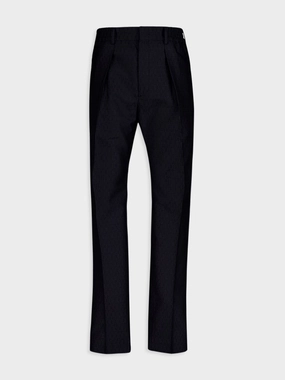 Straight-Cut Blue Wool Trousers Bottoms Mens - cheap mens shorts online