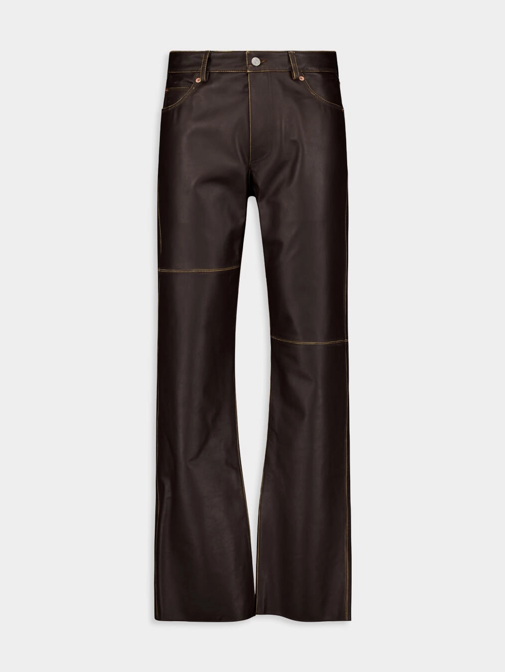 Straight-Leg Leather Trousers Bottoms Mens - cheap mens shorts online
