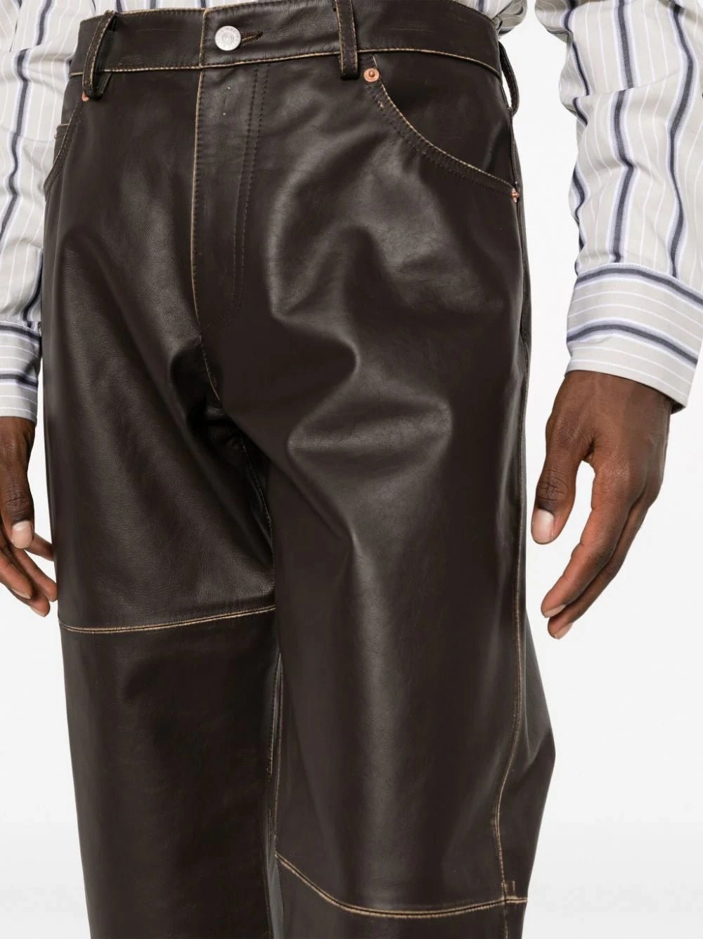 Straight-Leg Leather Trousers