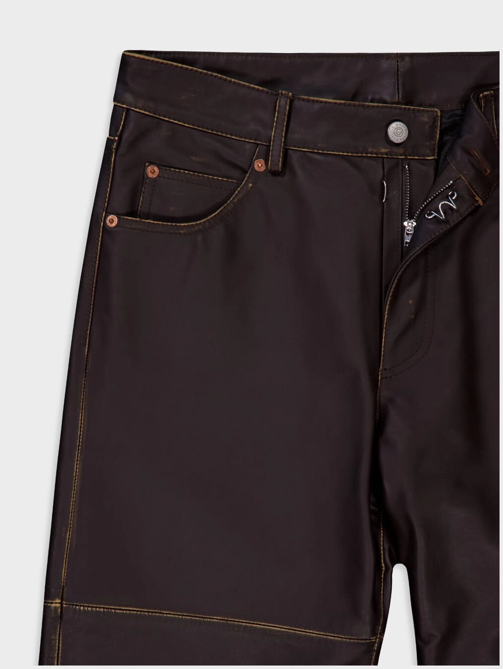 Straight-Leg Leather Trousers