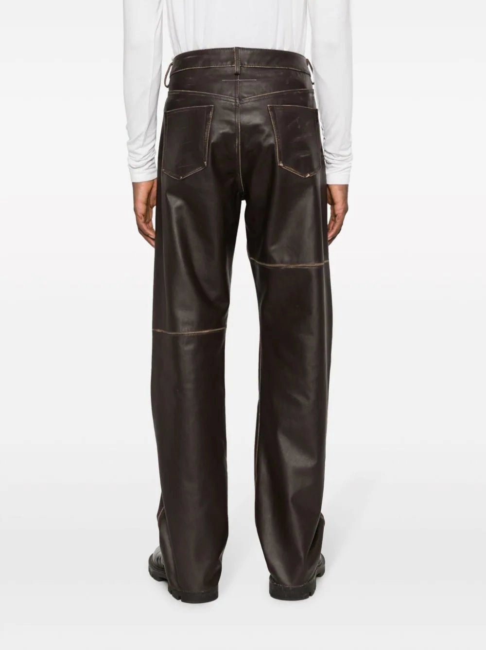 Straight-Leg Leather Trousers