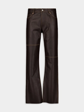 Straight-Leg Leather Trousers Bottoms Mens - cheap mens shorts online