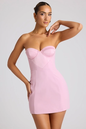 Strapless A-Line Mini Dress in Soft Pink Dresses best price