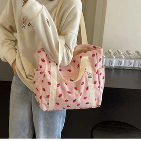 Strawberries Personalised Initial Tote Bag Holiday Collection - holiday outfits clearance