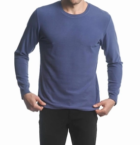 Stretch Knit Long Sleeve Crew Pullover In Iris turtleneck sweaters sale