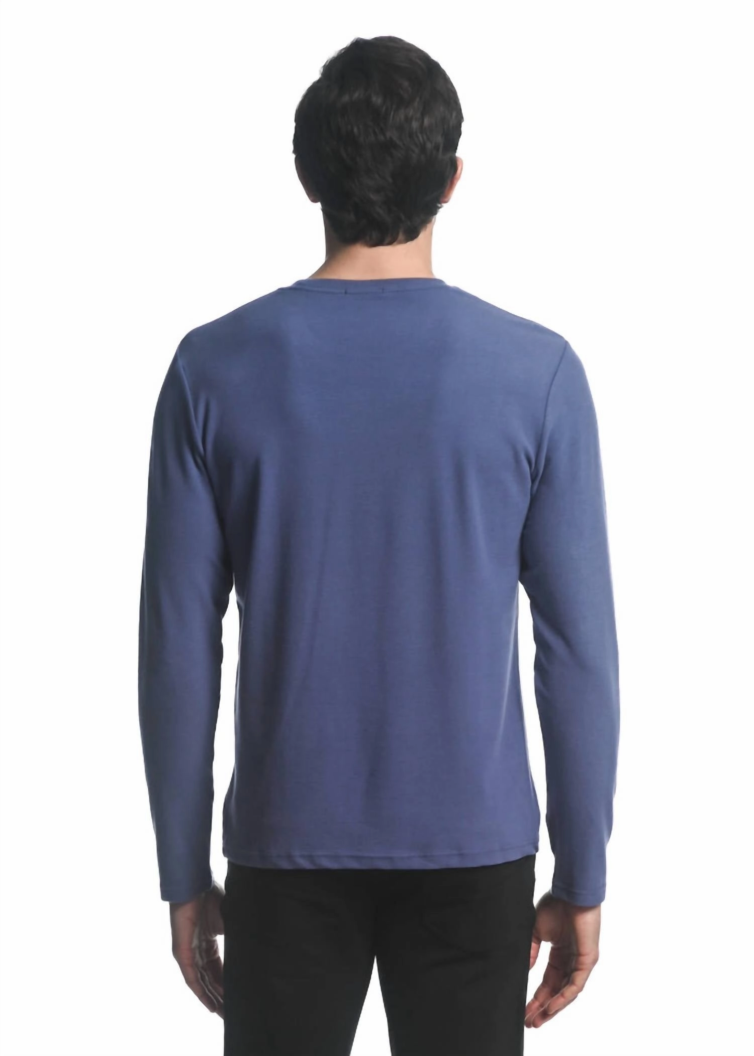 Stretch Knit Long Sleeve Crew Pullover In Iris