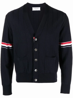 Stripe V-Neck Cardigan cashmere sweaters sale