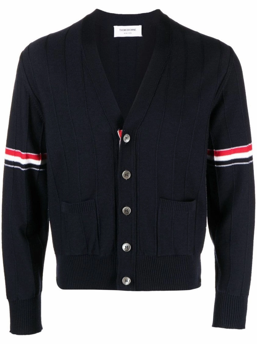 Stripe V-Neck Cardigan cashmere sweaters sale