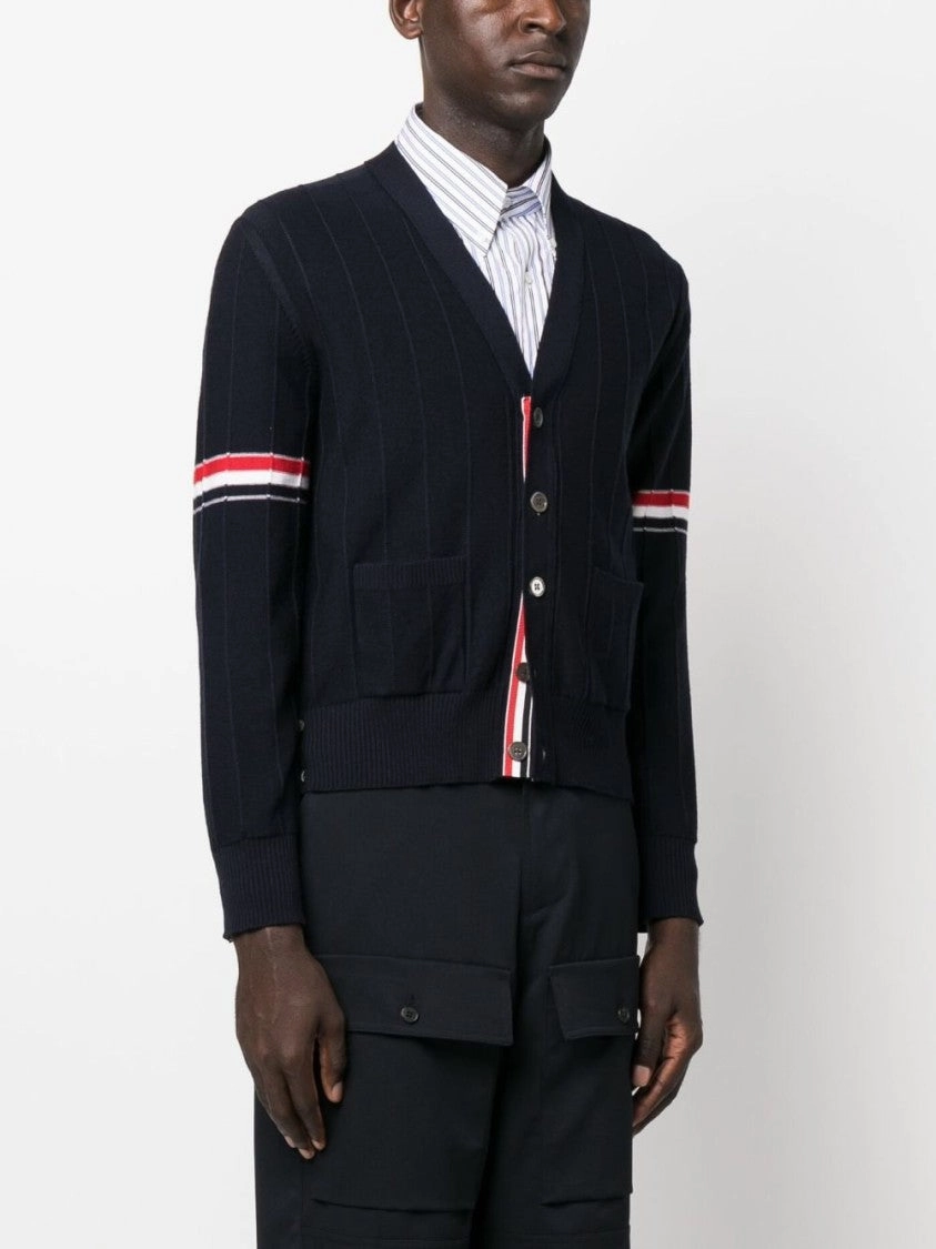 Stripe V-Neck Cardigan