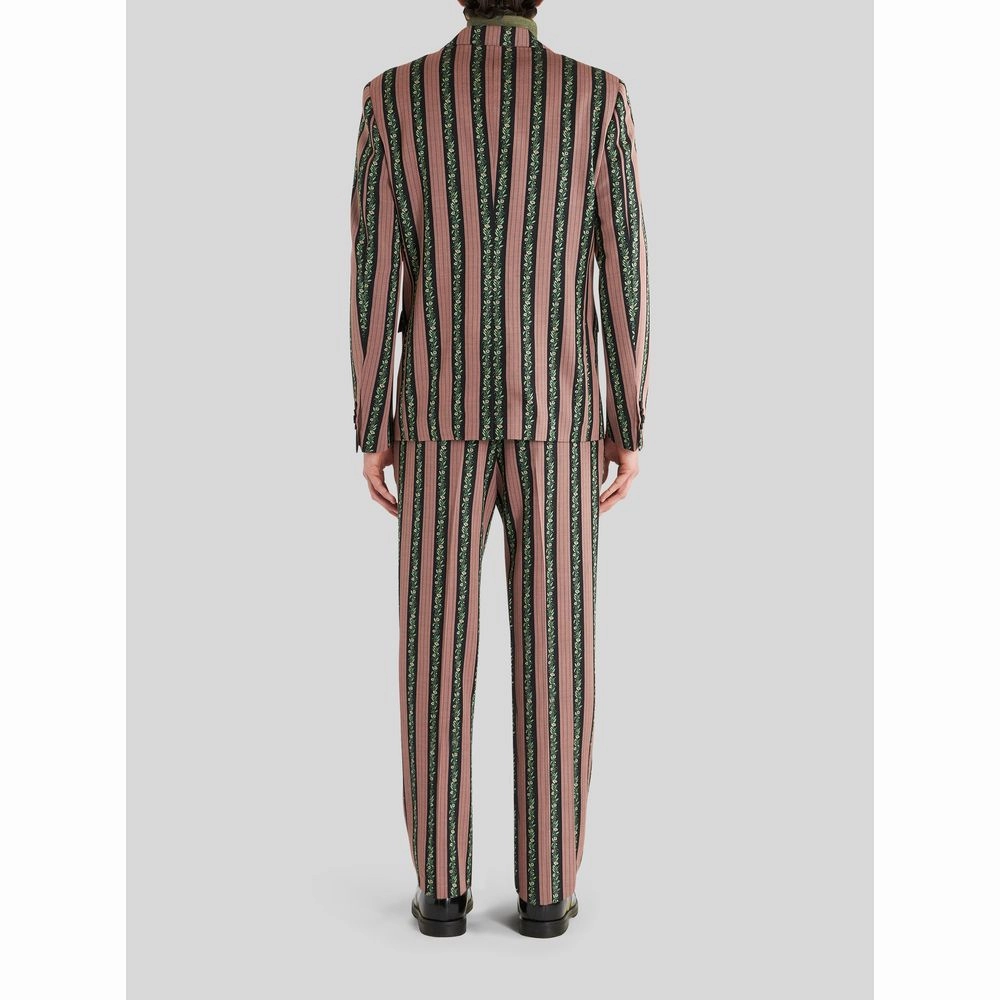 STRIPED FLORAL JACQUARD JACKET