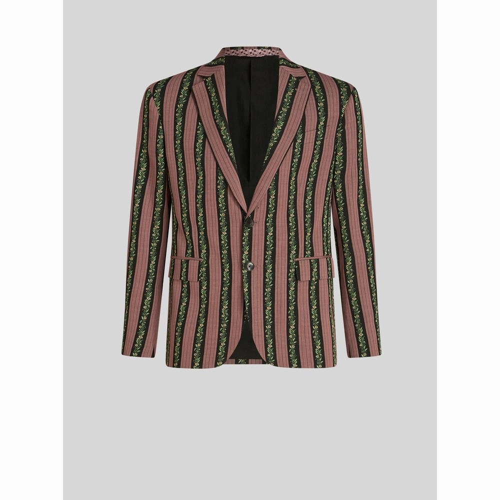 STRIPED FLORAL JACQUARD JACKET