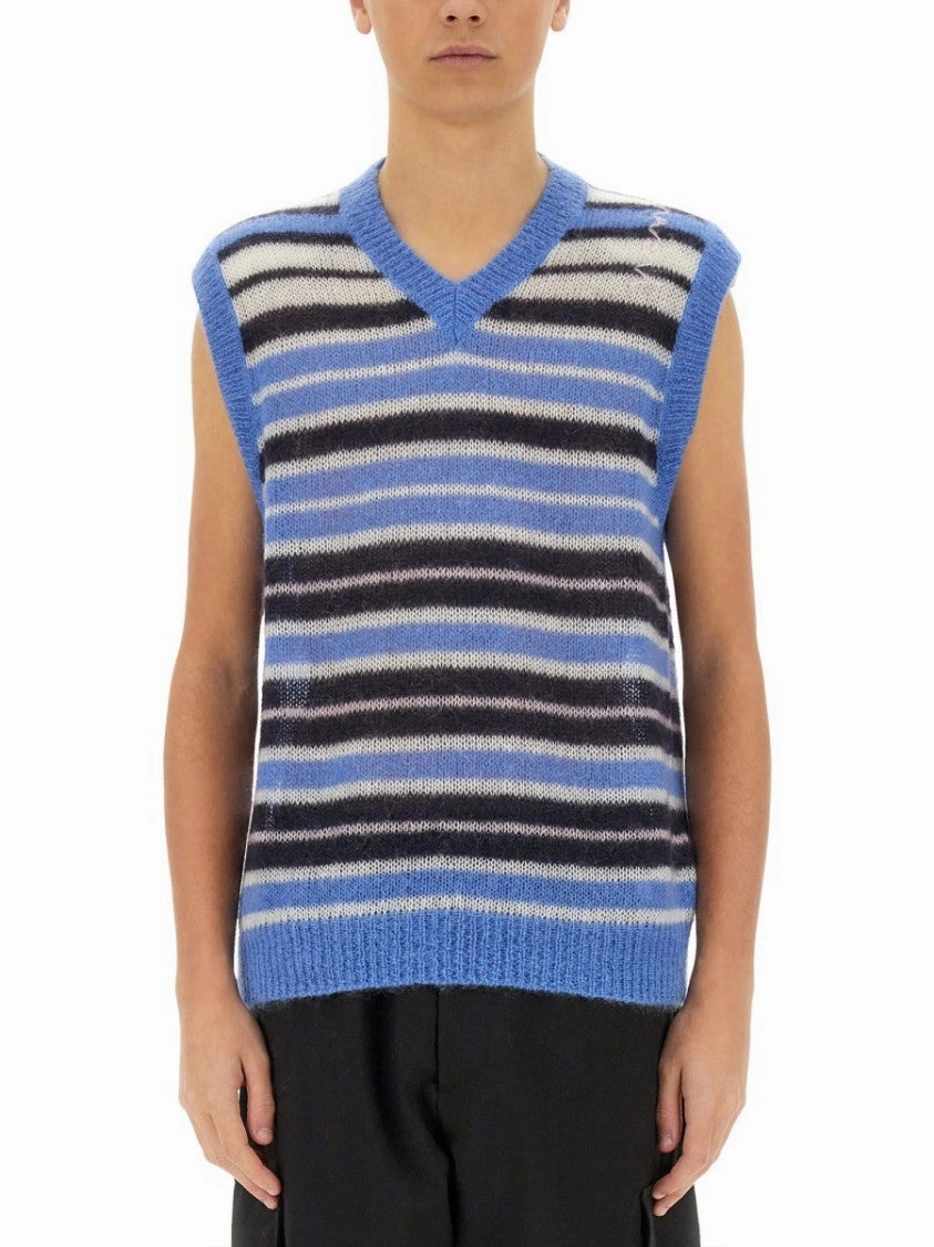 Striped Mohair Blend Vest cashmere sweaters sale