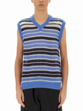 Striped Mohair Blend Vest cashmere sweaters sale