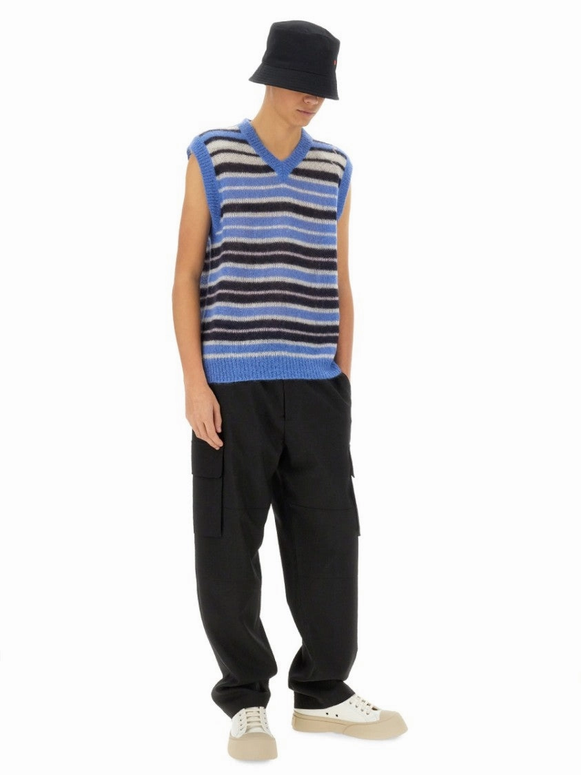 Striped Mohair Blend Vest