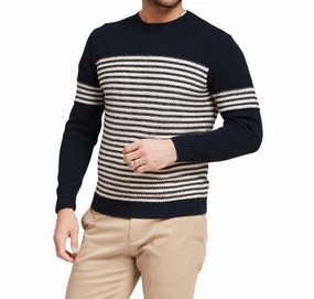 Striped Sweater In Navy turtleneck sweaters sale