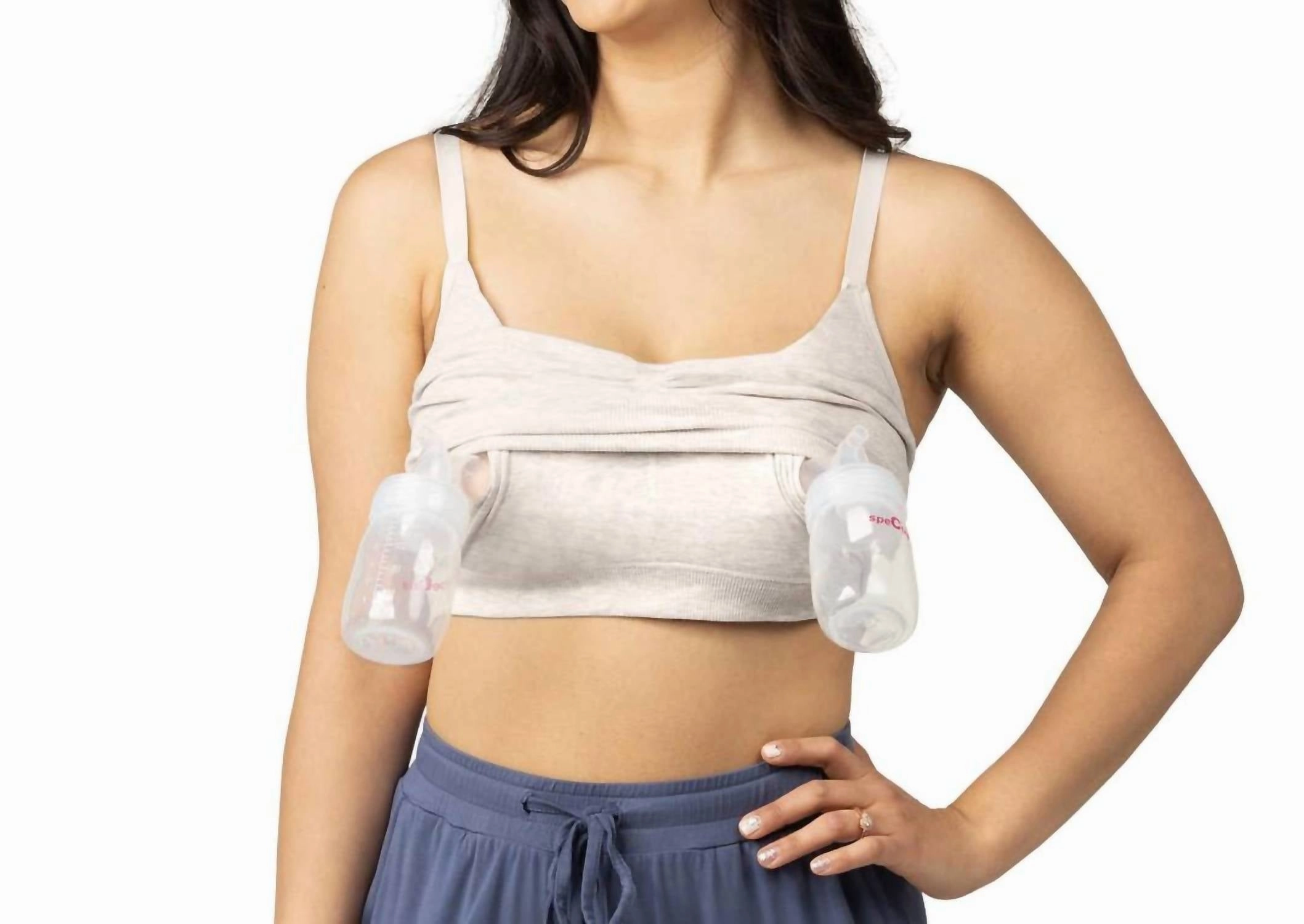 Sublime Bamboo Hands-Free Pumping Lounge & Sleep Bra In Oatmeal Heather