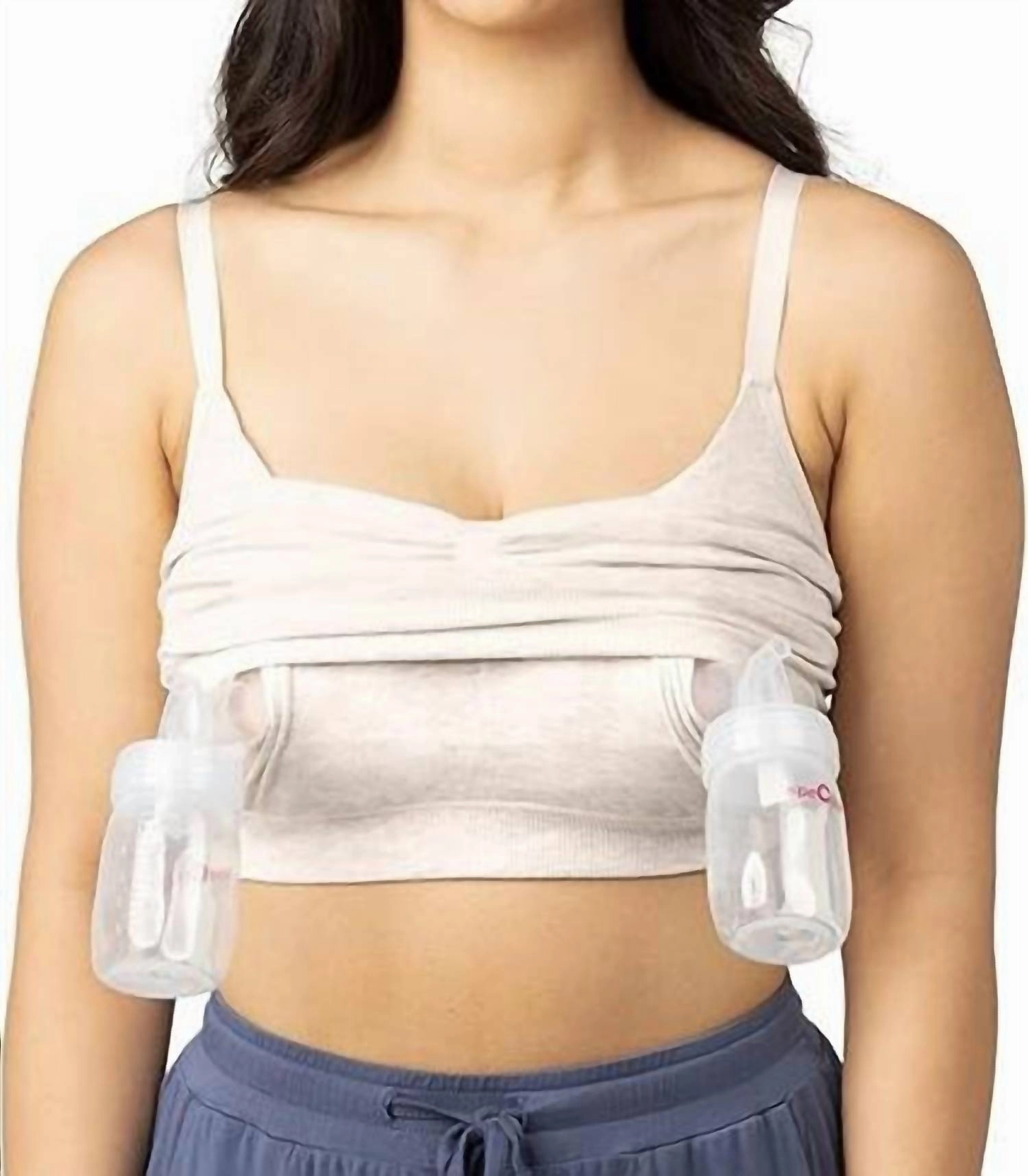 Sublime Bamboo Hands-Free Pumping Lounge & Sleep Bra In Oatmeal Heather