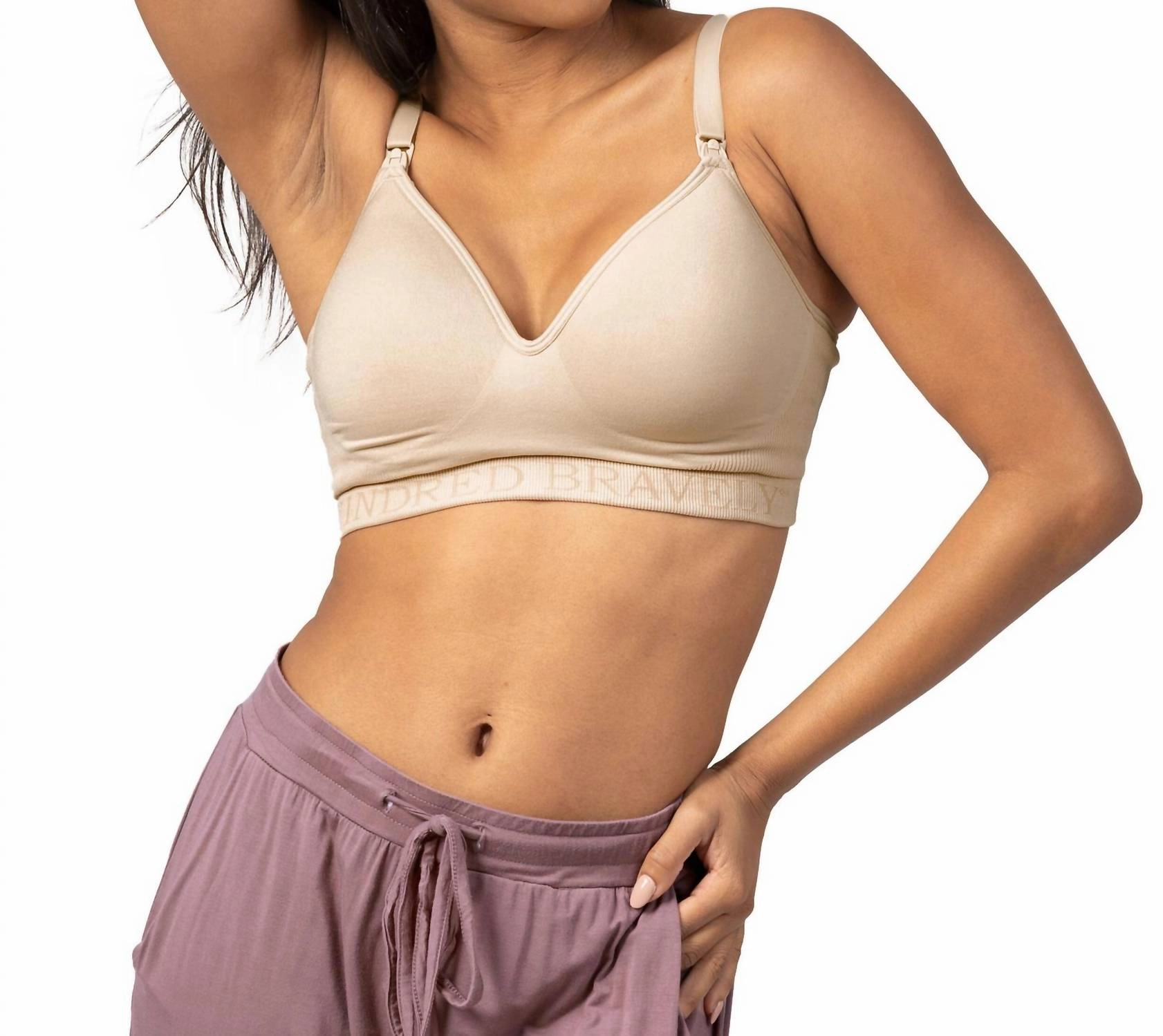Sublime Contour Hands-Free Pumping & Nursing Bra In Beige