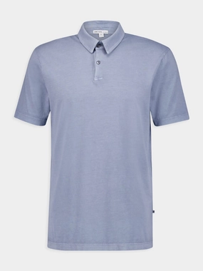 Sueded Jersey Blue Polo Tops Mens - men's t-shirts outlet