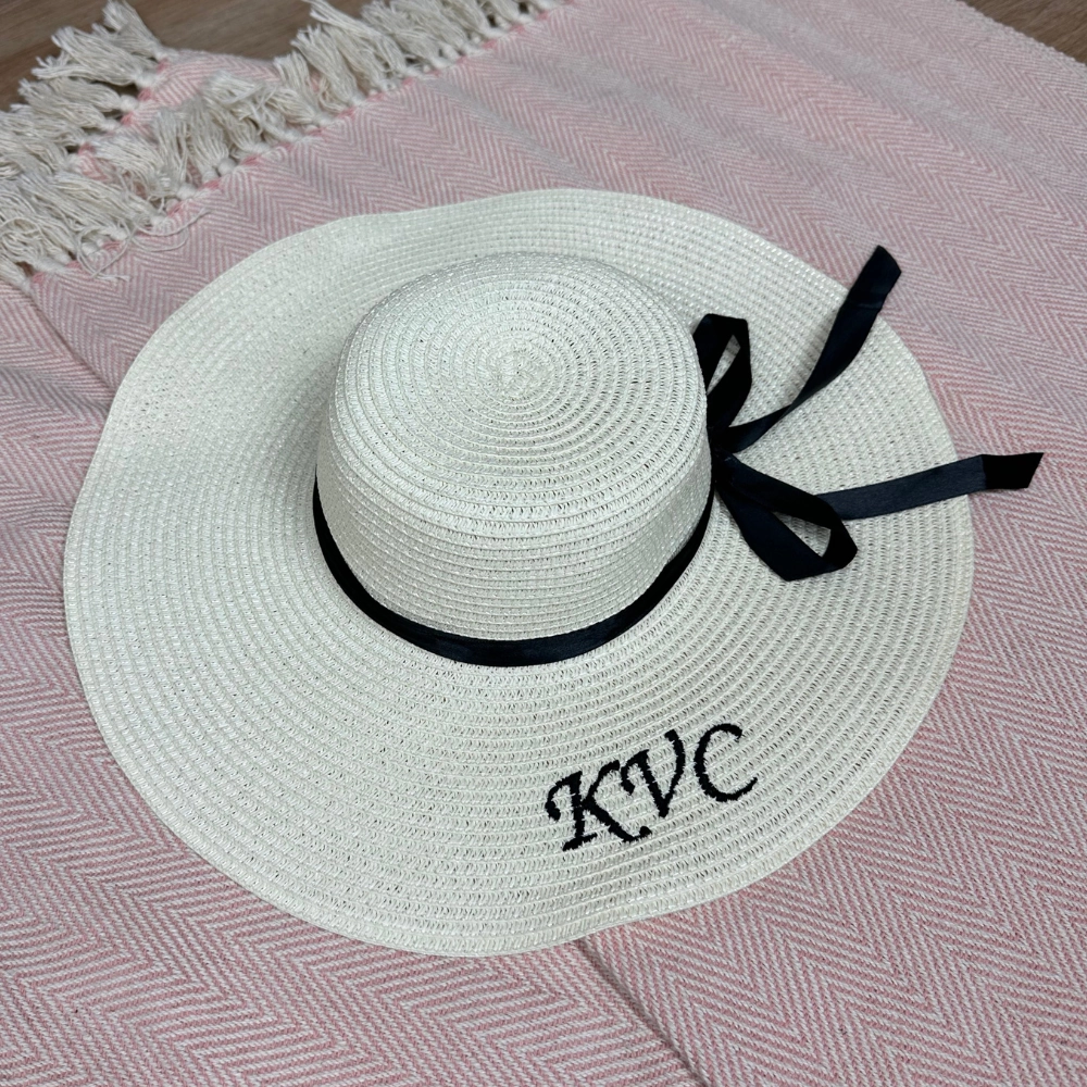 Summer Luxe Personalised Embroidered Initial Beach Hat Holiday Collection - holiday outfits clearance