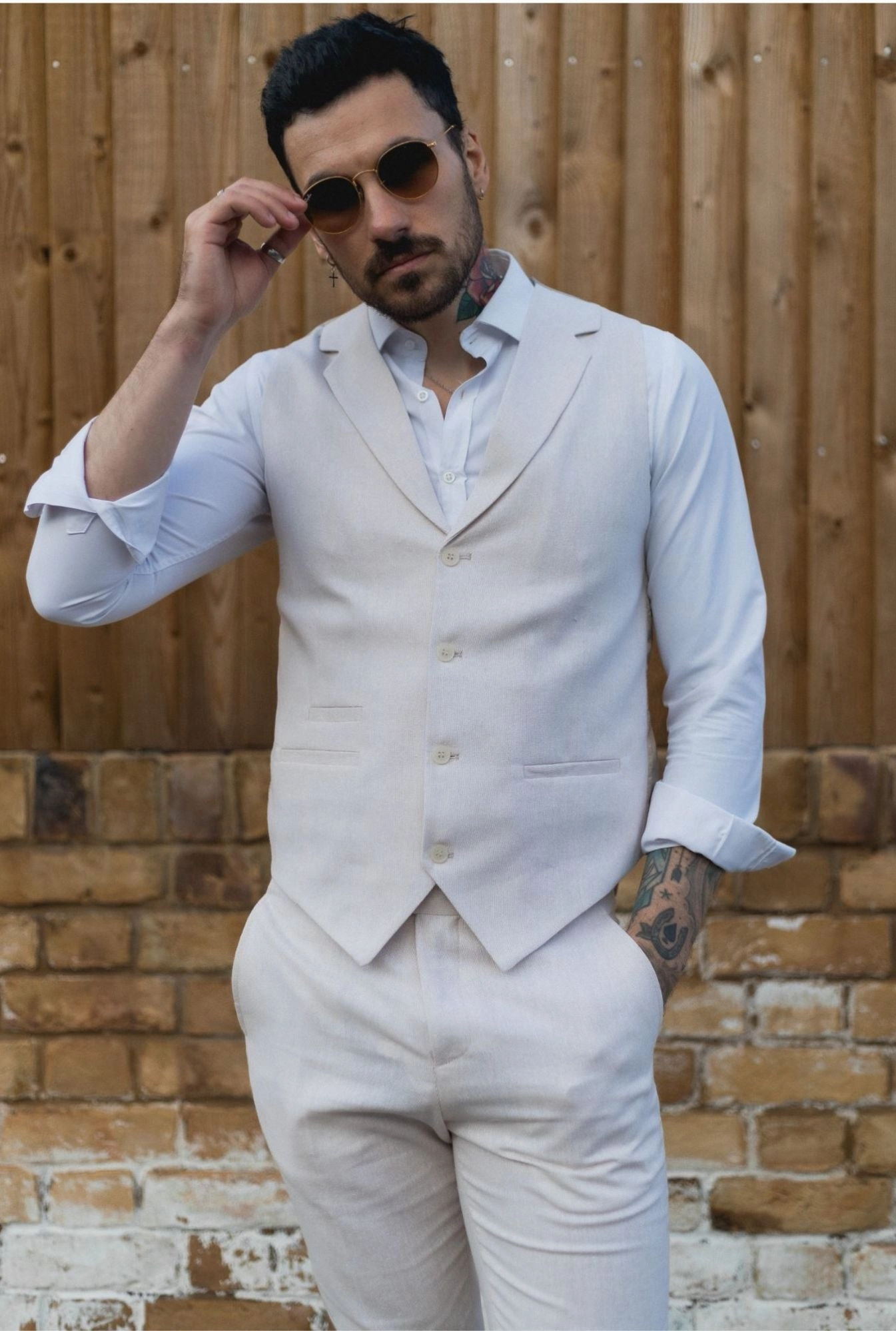 Summer Suit Waistcoat Trousers Wedding