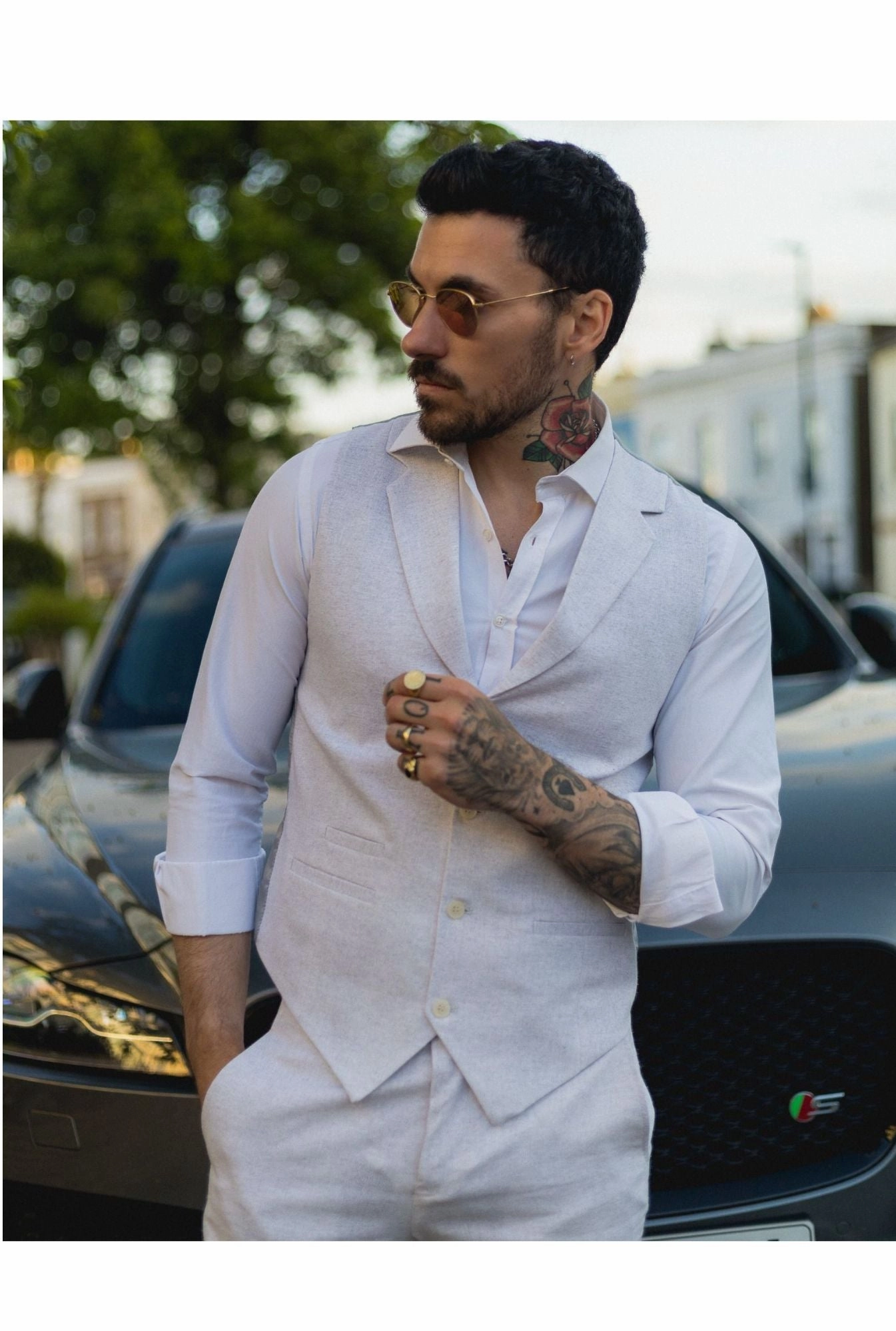 Summer Suit Waistcoat Trousers Wedding