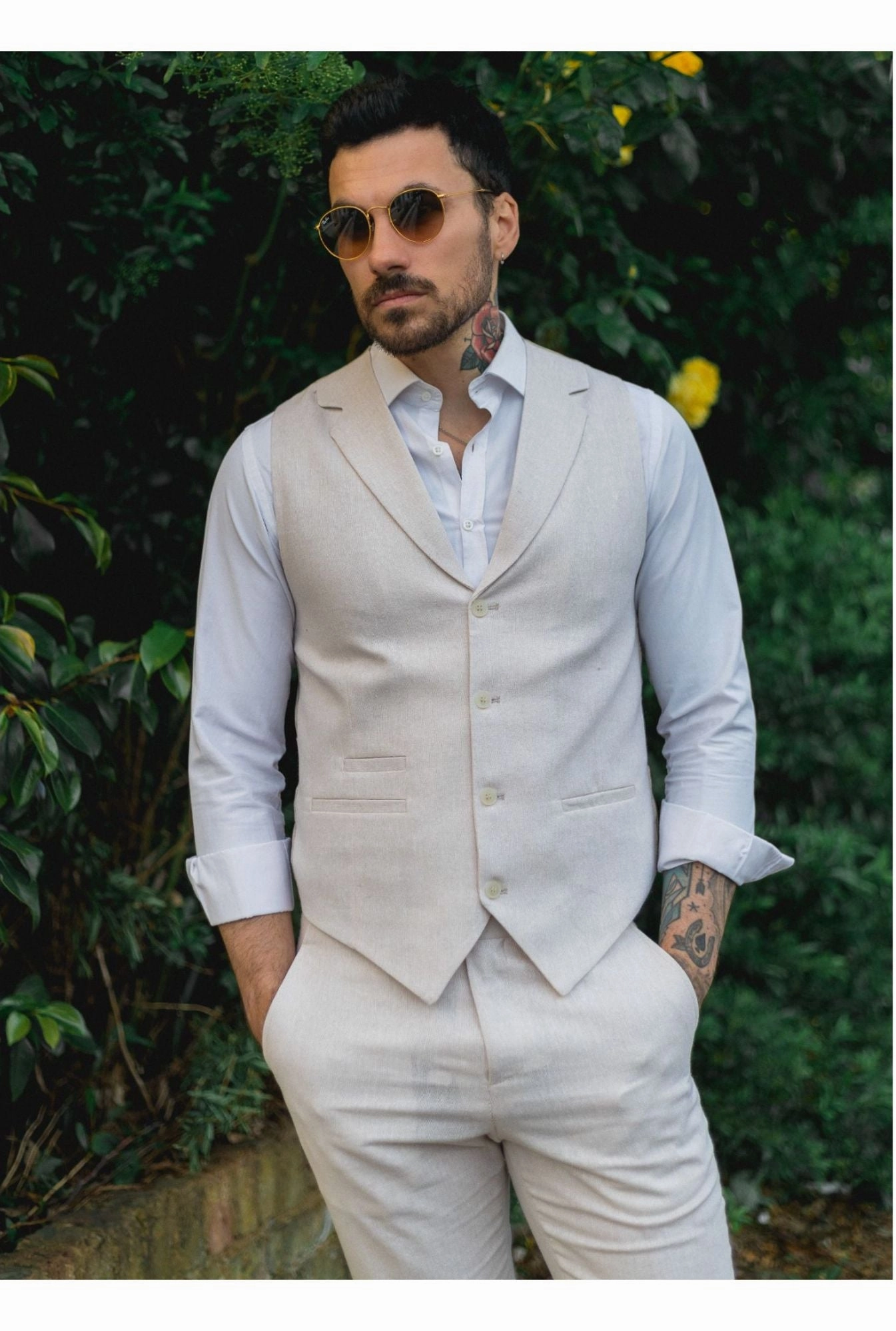 Summer Suit Waistcoat Trousers Wedding