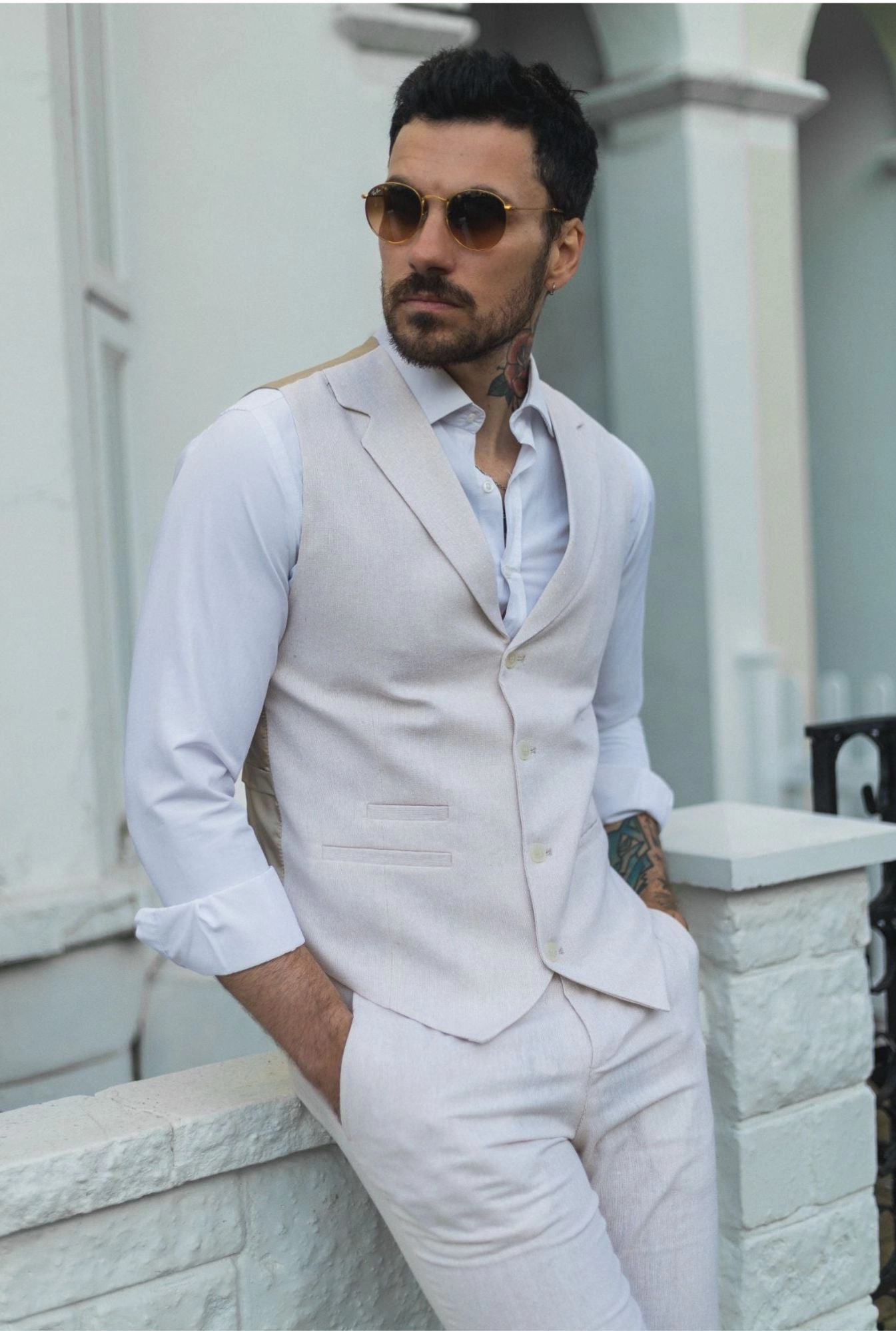 Summer Suit Waistcoat Trousers Wedding