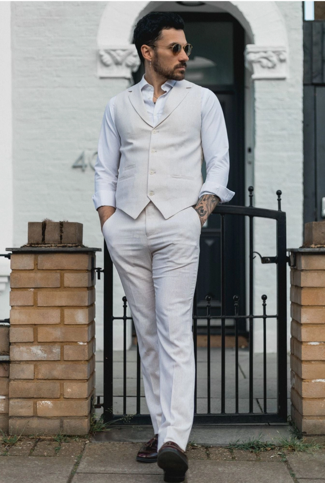 Summer Suit Waistcoat Trousers Wedding