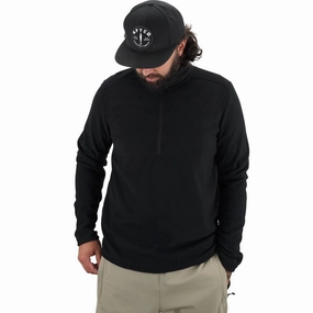 Sundown Fishing 1/4 Zip Fleece Jacket In Black knit sweaters cheap